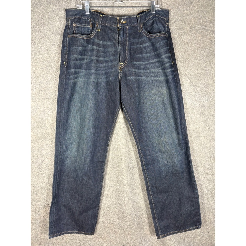 Lucky Brand 361 Vintage Straight Jeans Mens 38x32 Dark Wash Blue Denim Cotton
